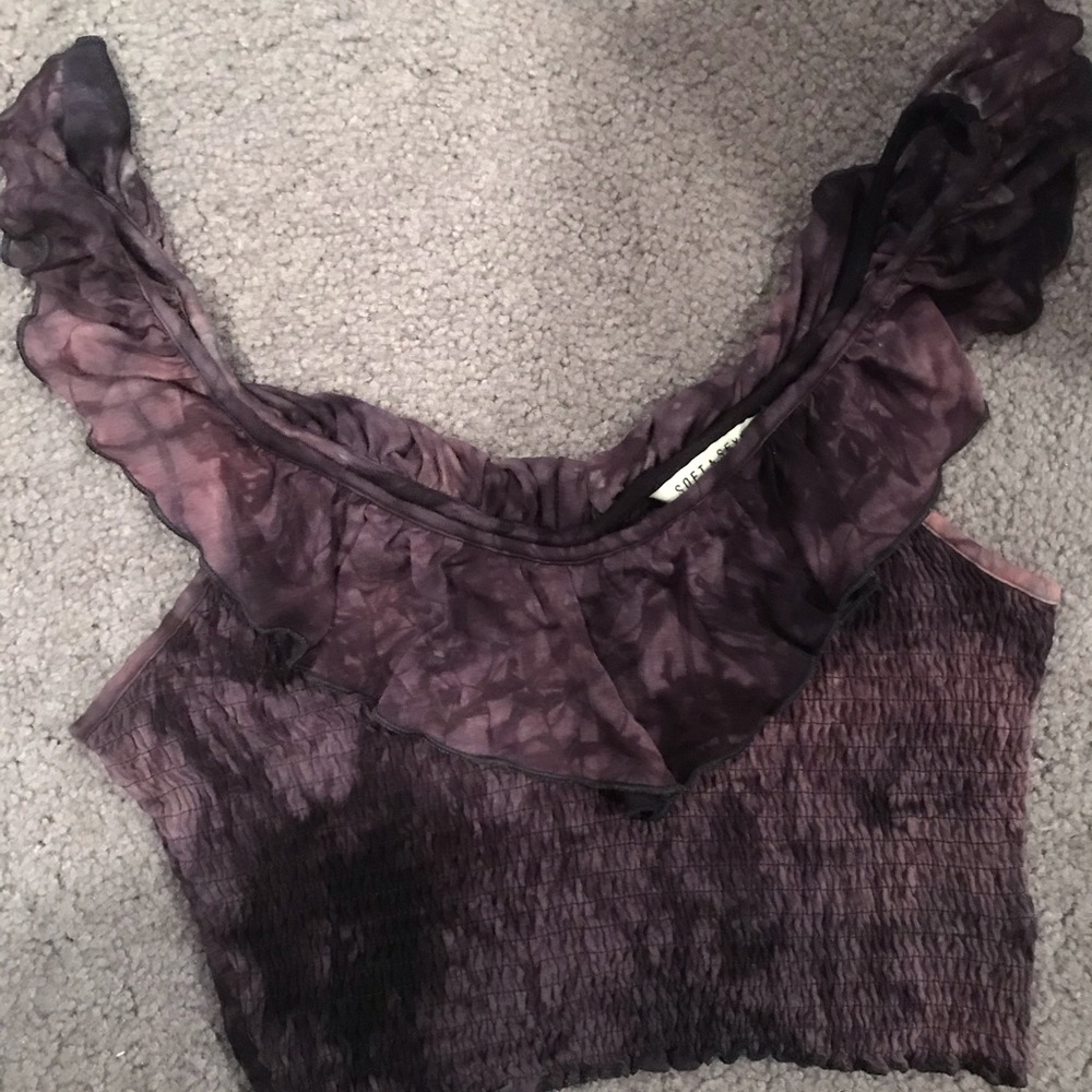 American eagle purple tye dye crop top